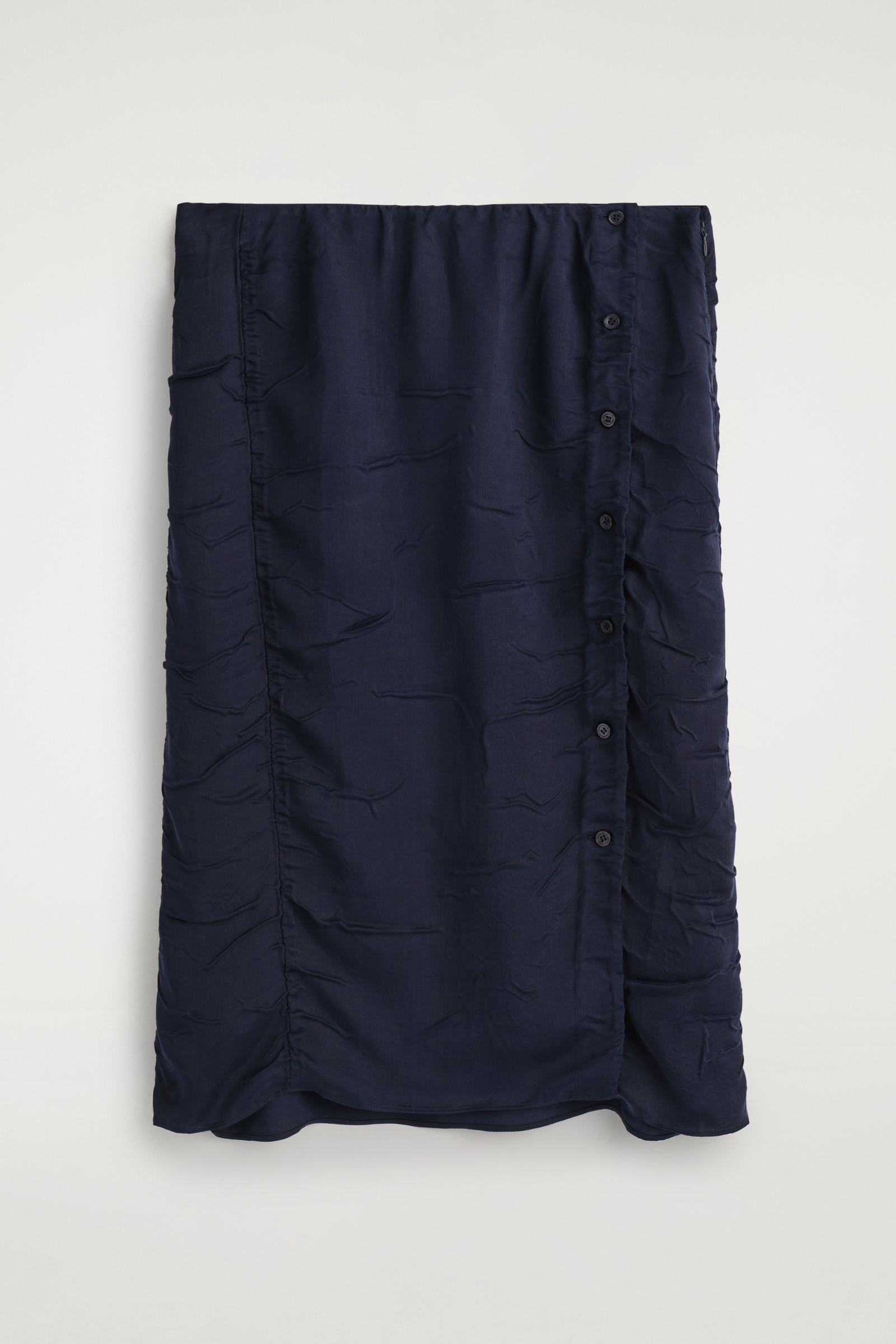 ギャザー入りシワ加工ミディスカート